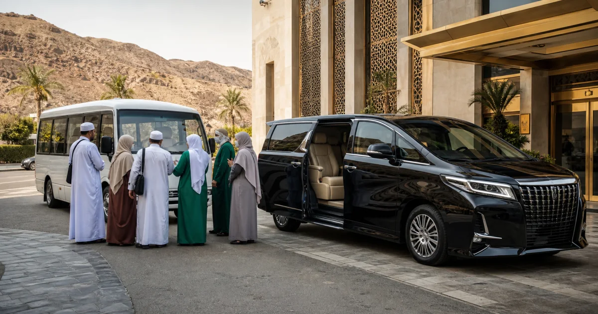 Shared Taxi vs Private Taxi for Umrah Groups - Umrah taxi travel guide